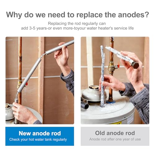 44-Inch Flexible Magnesium Anode Rod for Water Heaters - Universal Compatibility, Includes Tool & Tape
