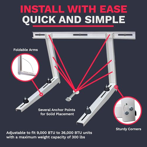 300 lbs Ductless HVAC Mini Split Wall Mounting Bracket - Supports 9K-36K BTU