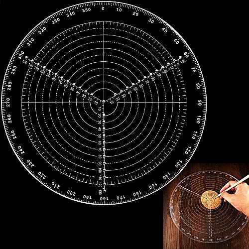 Round Center Finder Compass Clear Acrylic Lathe Centering Tool Circle Gauge for Drawing Circles Wood Turning Lathe Work Tool Circles Diameter
