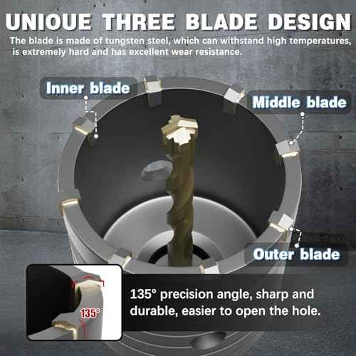 1-3/16" Concrete Hole Saw, 30mm Masonry Hole Saw, with 110mm SDS Plus Shank Connecting Rod for Concrete Brick Cement Stone Wall Drilling Home Improvement