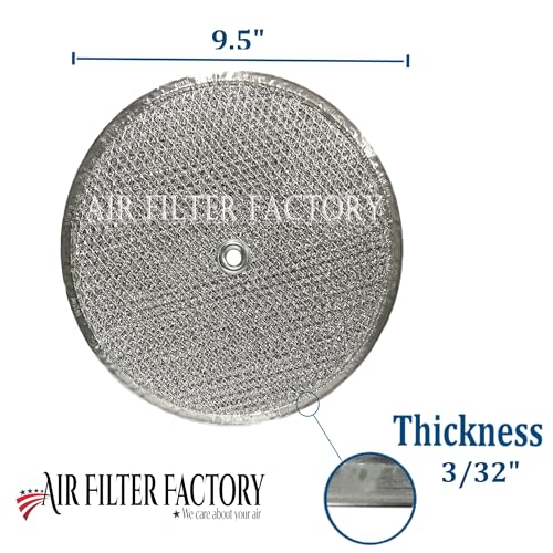 Air Filter Factory 9-1/2 Round x 3/32 Center Hole Aluminum Grease Filter 2-Pack for Range Hood