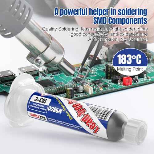 Solder Paste, Electronic Soldering Paste with Flux, Sn64 Bi35 Ag1 Lead-free SMD Solder Paste for PCB IC SMD LED BGA QFN SMT electronics (1.23oz/35g)