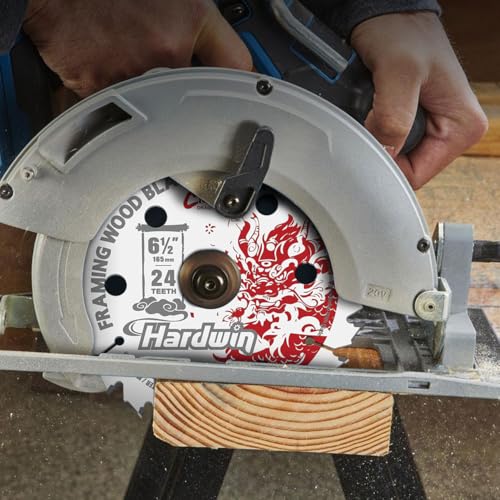 6-1/2'' 24 Teeth Circular Saw Blade for Wood Cutting - 2-Piece Set, Ideal for Plywood, Hardwood, OSB, and More