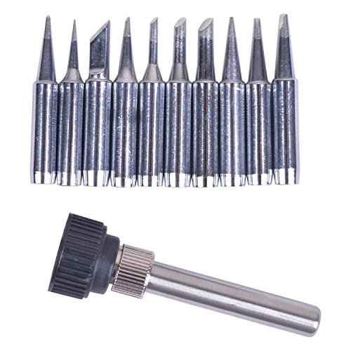 10pcs+Iron casing/lot Solder Iron Tip 900M-T For 936 SAIKE ATTEN AOYUE KADA Soldering Rework Station Iron