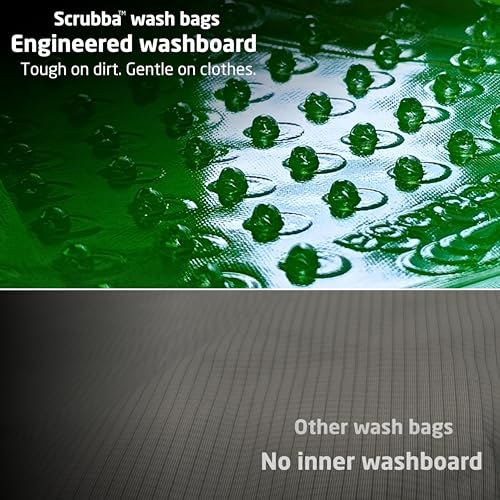 Scrubba Portable Wash Bag - Ultralight Travel Clothes Washer with Washboard, 5 oz
