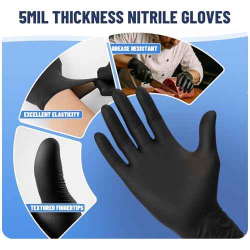 Nitrile Disposable Gloves 5mil, Latex Free, Powder Free, 40 Pairs Individually Wrapped (80 Gloves), Strong Protective Gloves for Food Prep, Cleaning, Industrial, Salon, Household, Travel, Medium