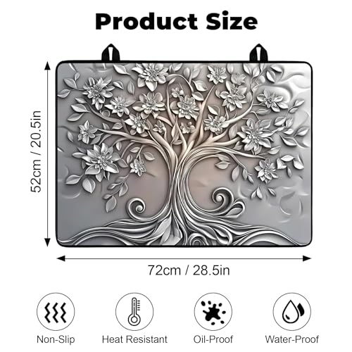 BSFHH XXL Heat-Resistant Stove Top Cover 28.5" x 20.5" Big Tree Pattern