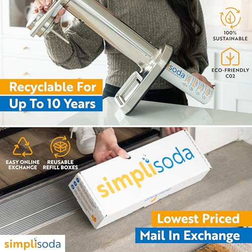 Simpli Soda 60L CO2 Canister — Screw-In Blue (14.5 oz) for Soda Makers