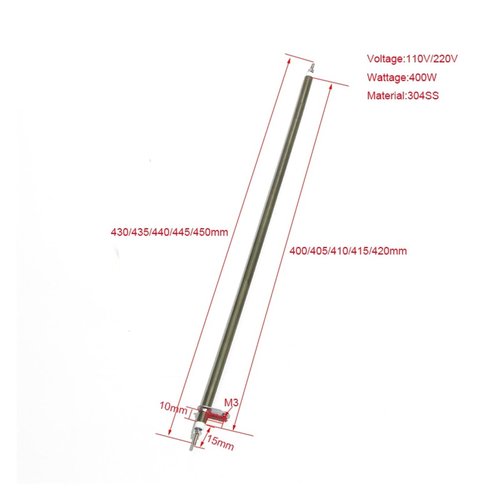 6.6mm*430/435/440/445/450mm Heating Element for Electric Oven with Round Metal Sheet by Annealing 220V 400W 2pcs/lot(220V_400W 445MM 415MML)