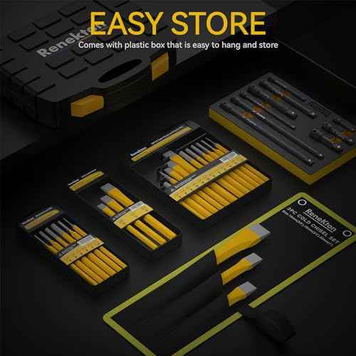 Renekton 6-Piece Pin Punch Set (1/16 1/8 5/32 3/16 1/4 5/16) - Heavy Duty Tool for Watch Repair, Automotive, Jewelry & Craft, Chrome Vanadium Steel