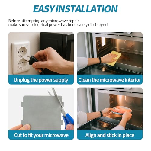 Creztail 4 Pack Waveguide Covers for Microwave - Universal Mica Sheets, 4.64 x 3.93 in, Cut-to-Fit