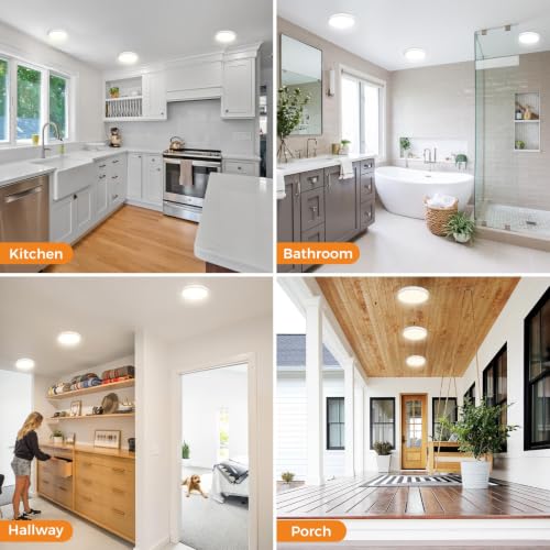 Slochi 7.5-Inch White Flush Mount LED Ceiling Light 3 Color Temps 1 Pack