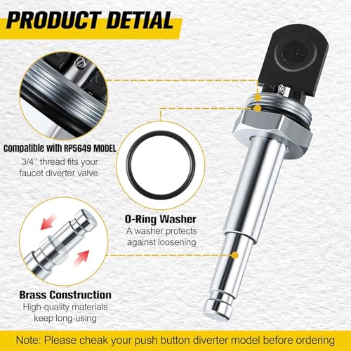 Enhon 1 Pack Push Button Shower Diverter Replacement for Delta RP5649 - Easy Install