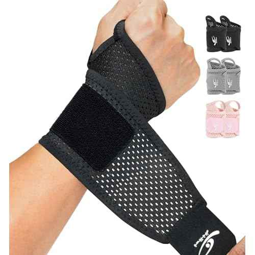 HiRui 2-Pack Ultra-Thin Mesh Wrist Wraps - Breathable, Adjustable Wrist Support for Workouts & Daily Use - Unisex Wrist Brace for Pain Relief, Tendonitis, Carpal Tunnel - One Size Fits All (Black)
