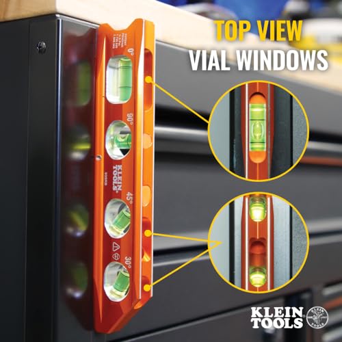 Klein Tools 935RB 8-Inch Magnetic Billet Torpedo Level, Standard