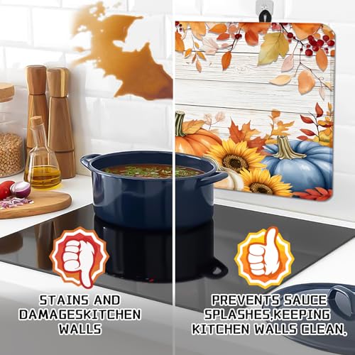 Seimip Hello Fall Pumpkin 28x20 Silicone Stove Top Cover — Heat-Resistant Glass Cooktop Pad