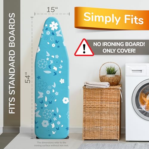 Smart&Gentle 15x54 in Ironing Board Cover with Heat-Reflection Aluminum Layer