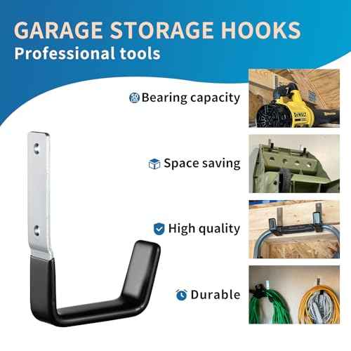 Heavy Duty Steel Garage Hooks,Garage Storage Utility Hooks,Anti-Slip Hanger, Tool Organizer,Steel Wall Mount Organizer, Garden Hose Hanger (Small-2PC)