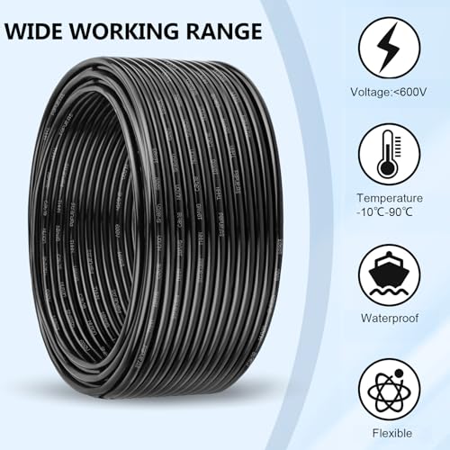 YDDECW Black 14 AWG 25 FT Stranded Copper THHN Electrical Wire