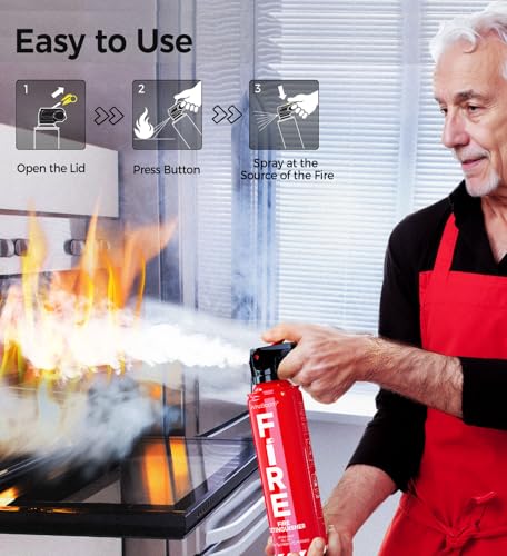 AmzBoom 3-Pack Portable Fire Extinguishers for Home, Car, Kitchen & Boat