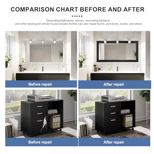 TIANLDD 27 ft Black Wood Grain Wallpaper Border Peel & Stick Waterproof Mirror Frame Border