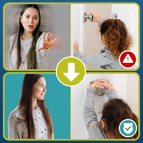Child Safety Door Knob Cover Semi-Clear 4 Pack Babyproof Lock for Kids