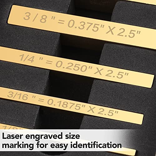 LOSTRONAUT Brass Setup Blocks Height Gauge Set – 5 Piece, Laser-Engraved 1/8"–1/2", Table Saw/Router Stand
