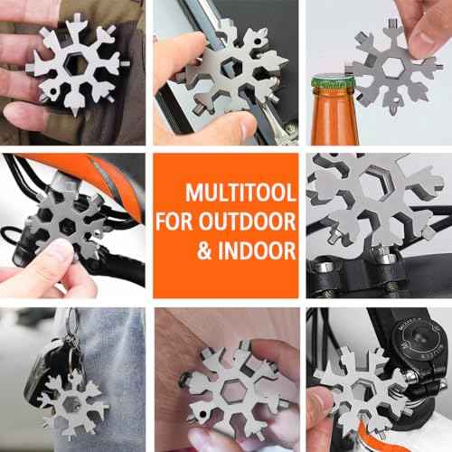 Stocking Stuffers for Men, Christmas Stocking Stuffers for Adults,19-In-1 Snowflake Multitool, Tools for Men,Cool Birthday Gifts for Dad Husband Boyfriend, Gadget Mens Gifts Ideas,Snowflake Multi Tool