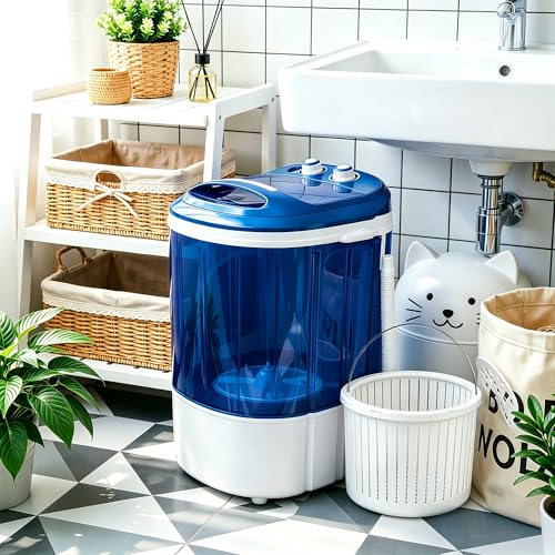 Portable Washing Machine with Spin Dryer - 5.7 lbs Capacity, Compact Laundry for Apartments & Travel