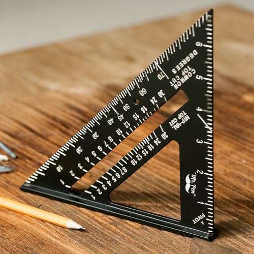 Mr. Pen- Metal Square Ruler, 7 Inch, Aluminum Rafter