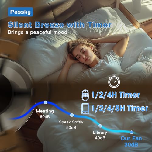 Passky Black 52 Inch Low Profile Ceiling Fan with Lights & Remote