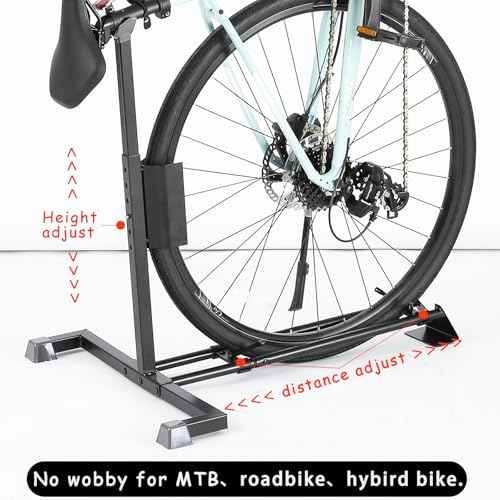 YueTong Bike Stand for Vertical Bike Storage,Upright Bicycle Stand Indoor,Standing Bike Rack for Garage Floor,Suit for MTB,Road Bike,Woman Bike and E-bike.