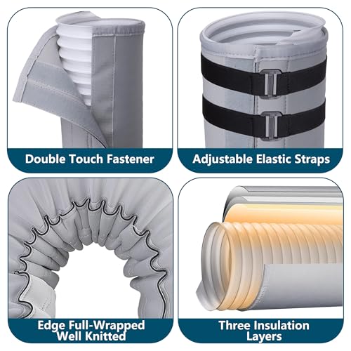 1 Pcs Portable Air Conditioner Hose Cover Wrap Insulation Sleeve - 58 Inch Universal Fit