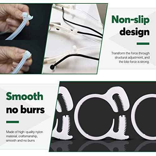 Quickun 1/2" Heavy Duty Double Snap Grip Nylon Hose Clamps Several Ratcheting Adjustable Clamp, 20 Packs