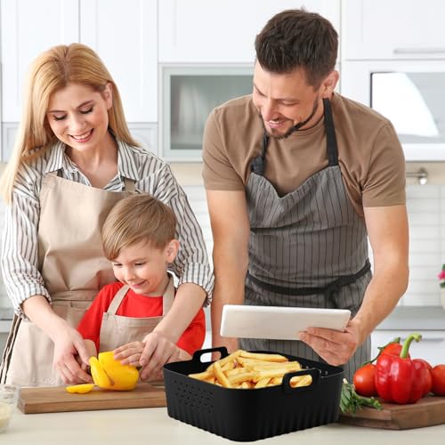 LYHOLKEER 2-Pack Silicone Air Fryer Liners for 5-8QT COSORI Ninja Instant Pot Vortex Plus
