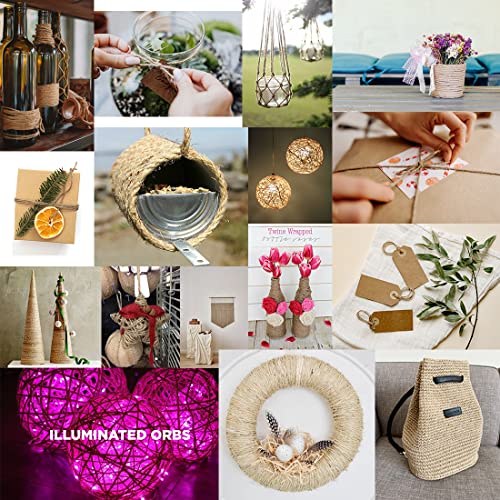PH PERKHOMY Natural Jute Twine 2mm x 600 Feet - Eco-Friendly Craft & Packaging String Brown