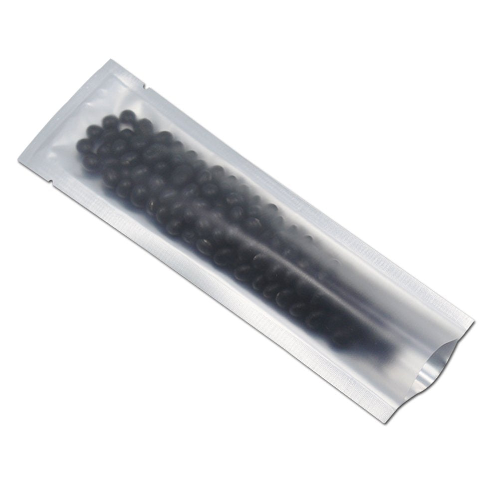 PABCK 100 Pcs 2.1x7.08 inch (Inside Size 1.77x6.69 inch) Clear Front Vacuum Heat Sealable Pure Mylar Foil Bag for Travel Shampoo Skincare Packaging Candy Coffee Powder Food Storage Aluminum Package