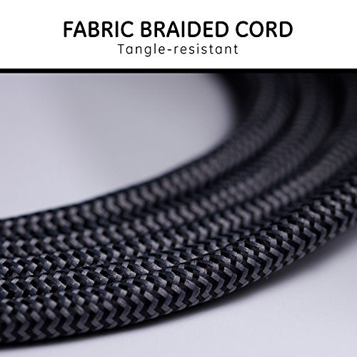 GE 3-Outlet Braided Power Strip Extension Cord - 8 Ft Black Chevron