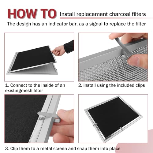 2 Pack Replacement Charcoal Filters for Range Hoods HPF30 S97020466 - Premium Non-Duct