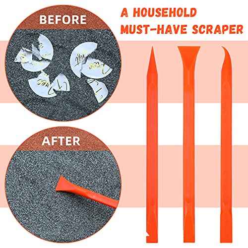 Minatee 18 Pieces Non-scratch Plastic Scraper Tool Multi-purpose Carbon Fiber Pen-shaped Plastic Scraper for Cleaning Small and Narrow Space(Orange)