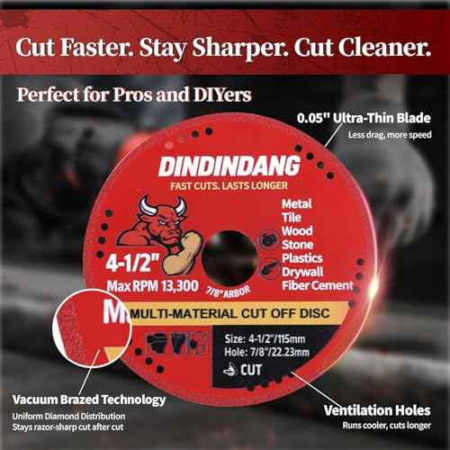1 Pack 4-1/2 Inch Indestructible Multi-Material Cutting Disc for Angle Grinder, 7/8" Arbor ? Cuts Metal, Wood, Tile, Plastic, Stone, Drywall and More