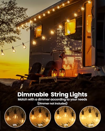 Brightown 29FT Black Outdoor String Lights G40 LED Waterproof Patio Lighting