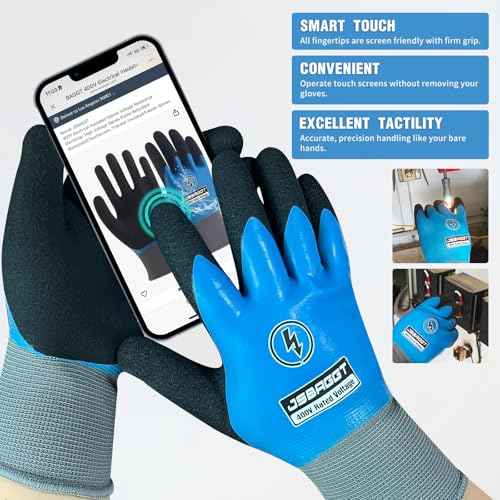 Insulated Electrician Gloves 400V High Voltage Resistant,Flame Retardant Fully Waterproof