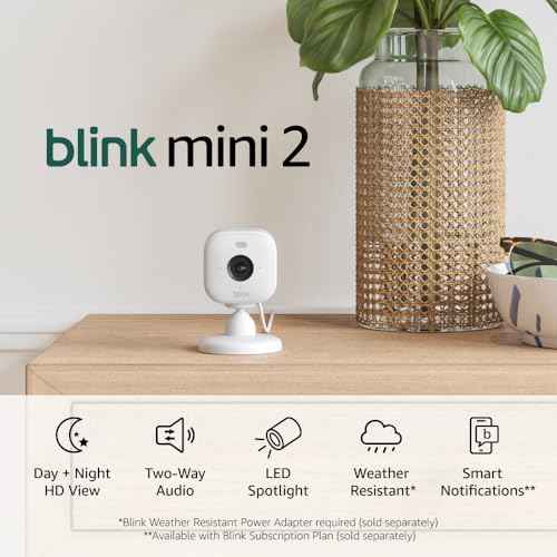 Blink Mini 2 ? Home Security & Pet Camera with HD video, color night view, motion detection, two-way audio, and built-in spotlight ? 1 camera (White)