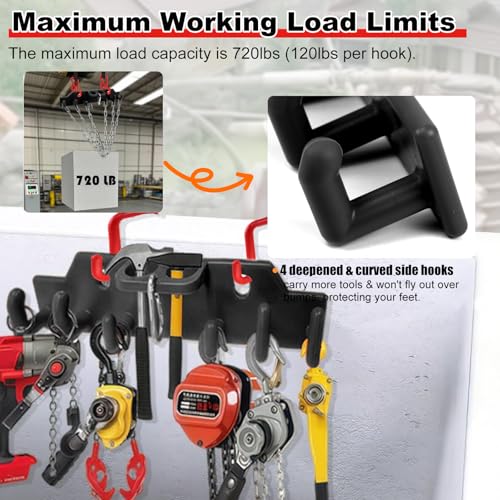 CNQLIS Lineman Tool Board with Bucket Hooks - Black Lineman Tool Organizer for Bucket Truck