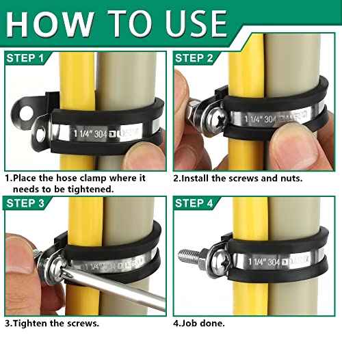 30pcs 3/8 Inch Stainless Steel Cable Clamps,Rubber Coated Cushioned Insulated Cable Clamp,Automotive Cable Wire Clamps,Pipe Clamps,Metal Clamp for Tube,Lines,Wire Cord Installation(Black,10mm)