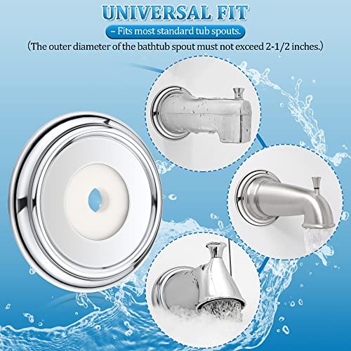 Enhon Chrome Metal Tub Spout Cover Ring with Foam Gasket - Fits Most Standard Spouts
