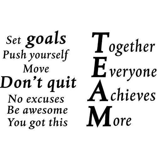 2 Sheets Motivational Wall Decals Vinyl Inspirational Quotes Stickers Together Everyone Achieves More Office Positive Sayings Wall Decals for Back to School Office Classroom Team Gym Bedroom Decor