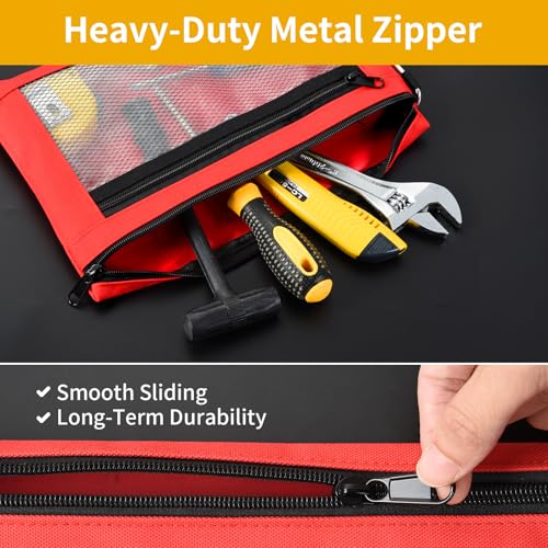OTraki 4 Pack Tool Bag Zipper Pouches Oxford Small Tool Bag Multipurpose pouch for Organizers and Storage Transparent Visible Utility Bag Heavy Duty Tool bag with YKK Zipper