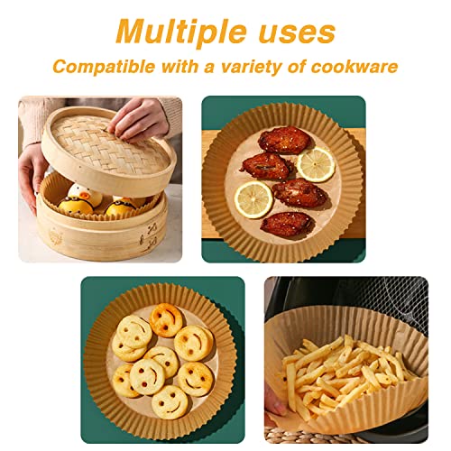 Ailun 100pcs 8-Inch Air Fryer Liners for 5-8 Qt Brown Round-100pcs